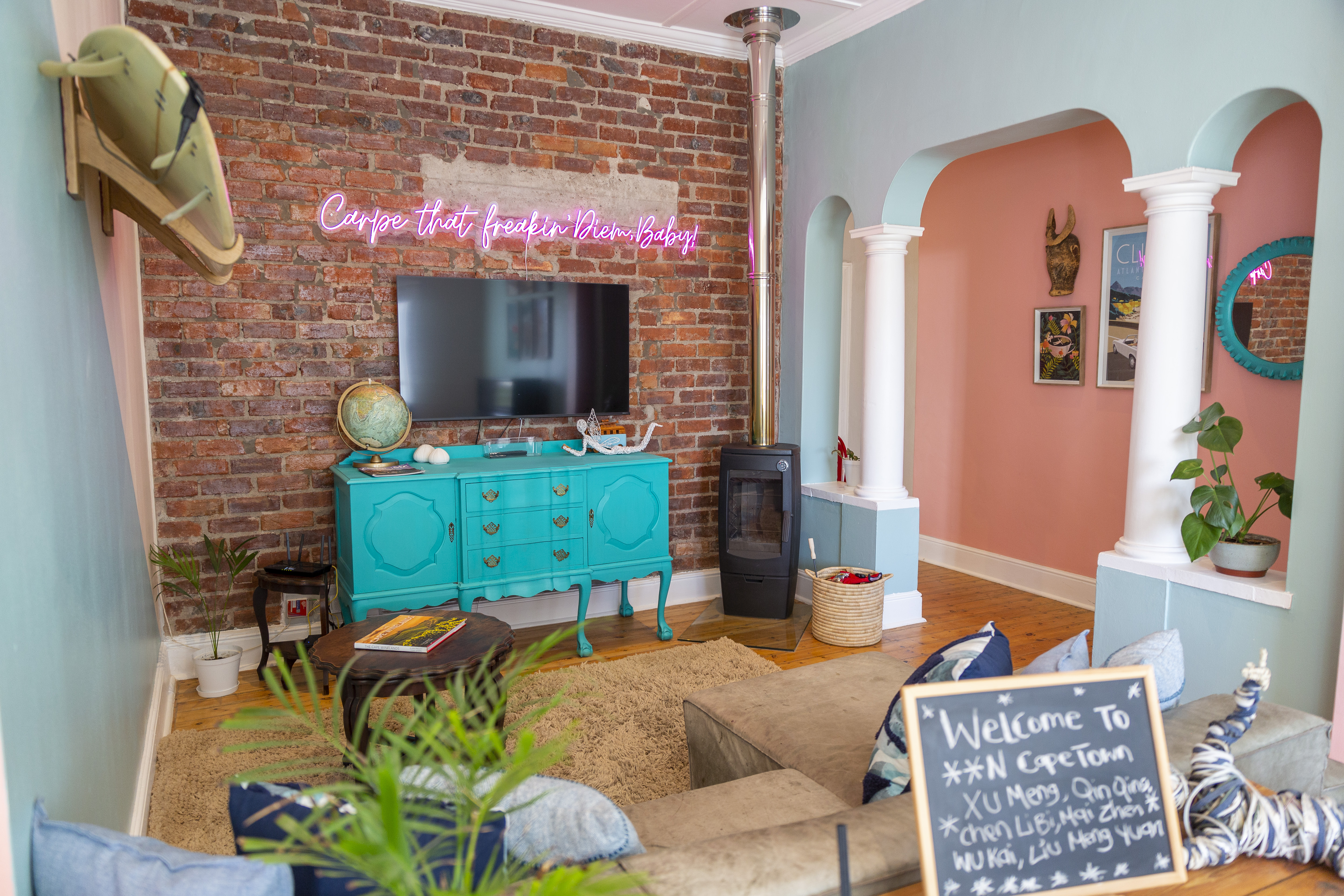 View of the living room in main house